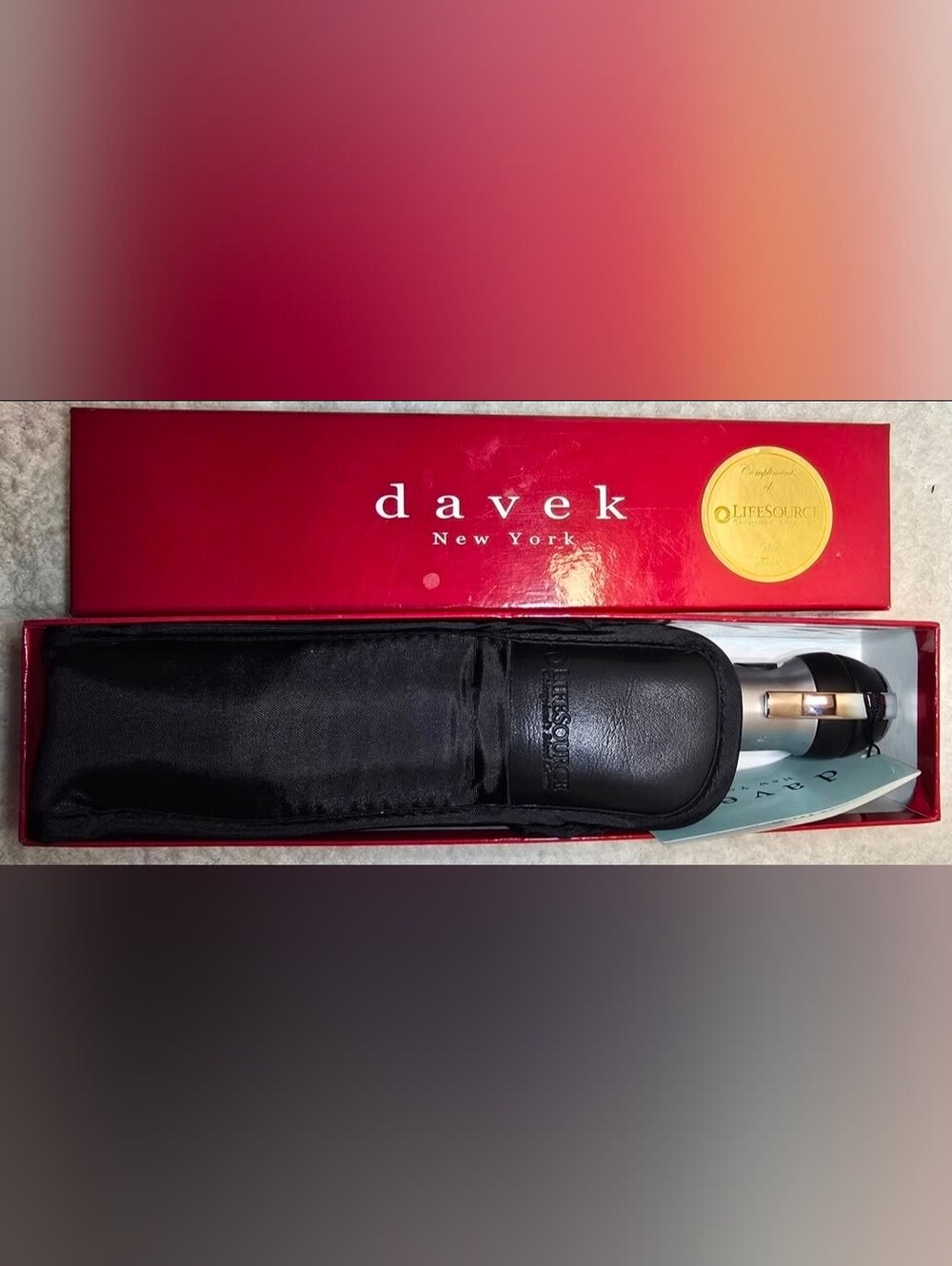 Davek Solo Classic Black & Blue Luxury Umbrella NIB Lifetime Guarantee NEW